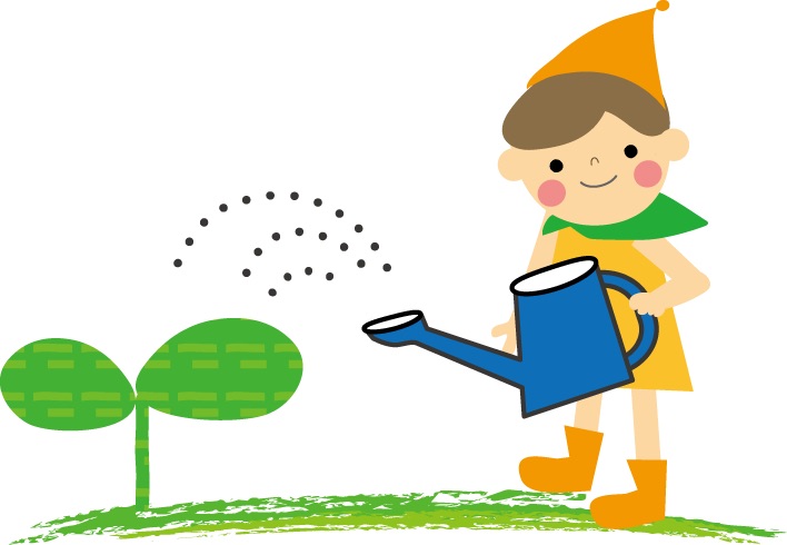 相模原のバレエ教室野沢きよみバレエスタジオ-メリーこどもが植物に水をあげる