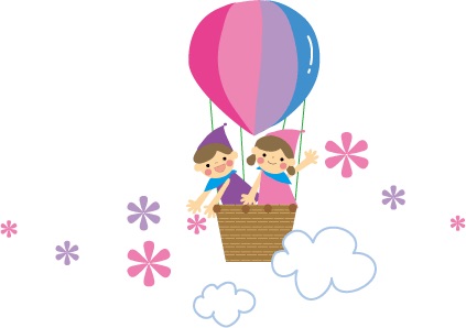 相模原のバレエ教室野沢きよみバレエスタジオーバルーンに乗っている子供