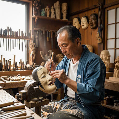 日本の伝統工芸職人の作業風景